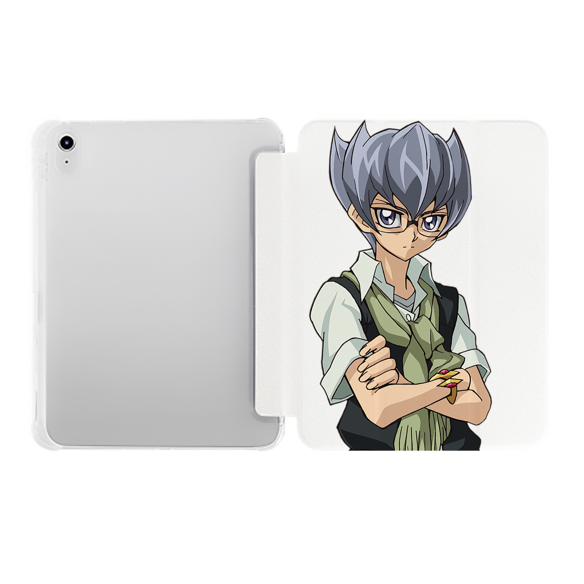 （画像用） 遊☆戯☆王 Yu-Gi-Oh! IPad ケース ペン収納付き 三つ折りスタンド PUレザー×シリコン 対応機種9.5/10.5/10.9インチ